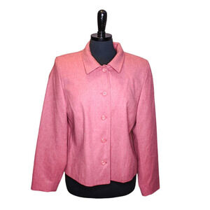 Pendleton Blazer Jacket Pink Virgin Wool Button Front